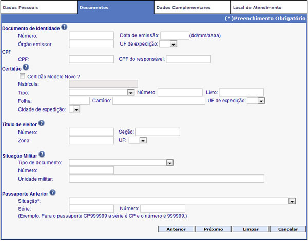 Tirar Passaporte - Segundo Passo